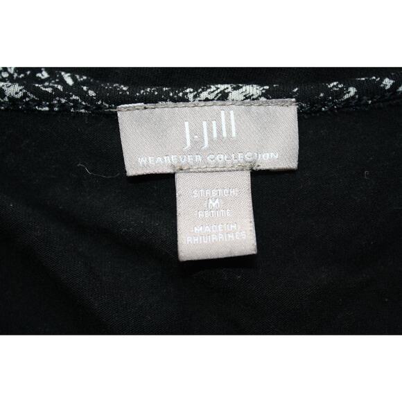 J. Jill Wearever Collection Women's Tunic Tops MP 1/4 Sleeve Black & White - Picture 4 of 5